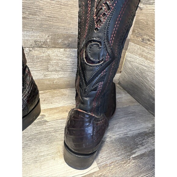 Cuadra Western Cowboy Dark Martin & Black Men\'s Exotic Boots 8.5D main image 10